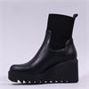 Marco Moreo Liege Stretch Cuff Wedgeboot - Black Leather